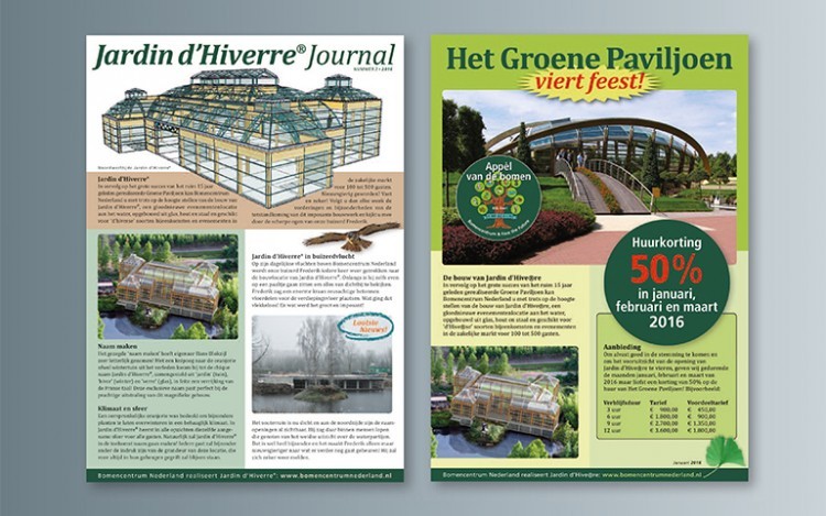 JARDIN d'HIVERRE FLYERS ONTWERP FOTOGRAFIE OPMAAK